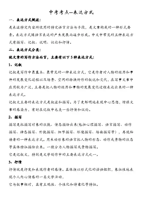 语文知识点整理——表达方式