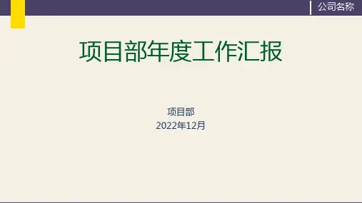 项目管理工作汇报PPT模板