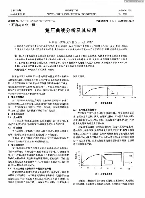 蹩压曲线分析及其应用
