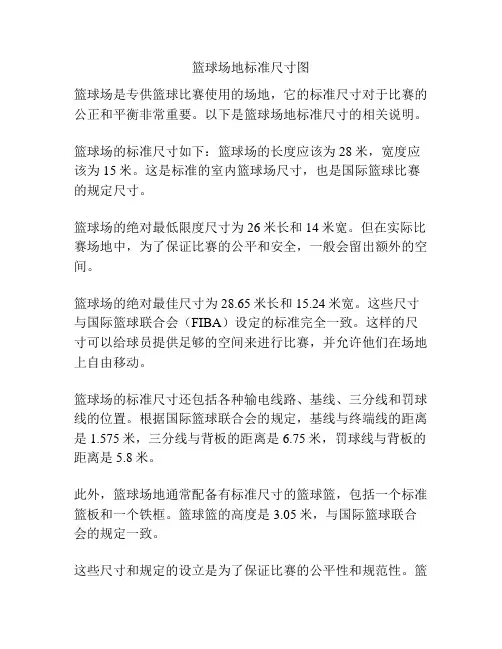 篮球场地标准尺寸图