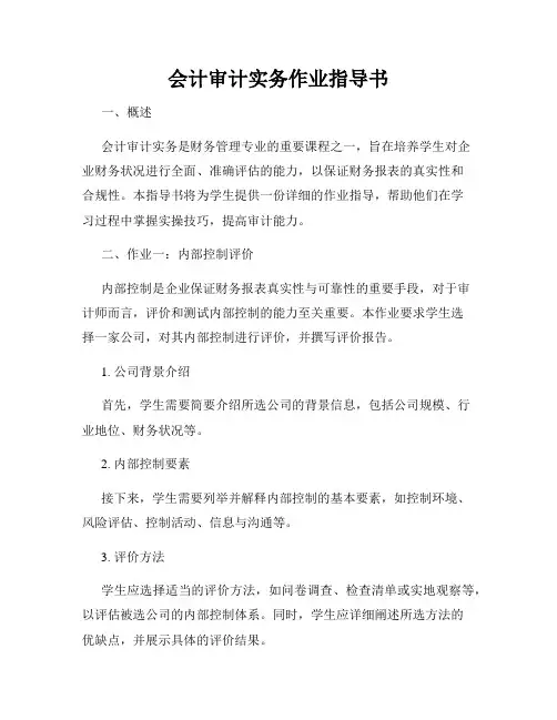 会计审计实务作业指导书