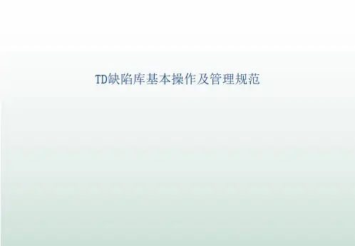 TD基本操作及管理规范培训