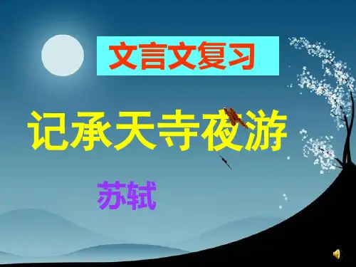 第11课《记承天寺夜游》复习课件(共13张)部编版语文八年级上册