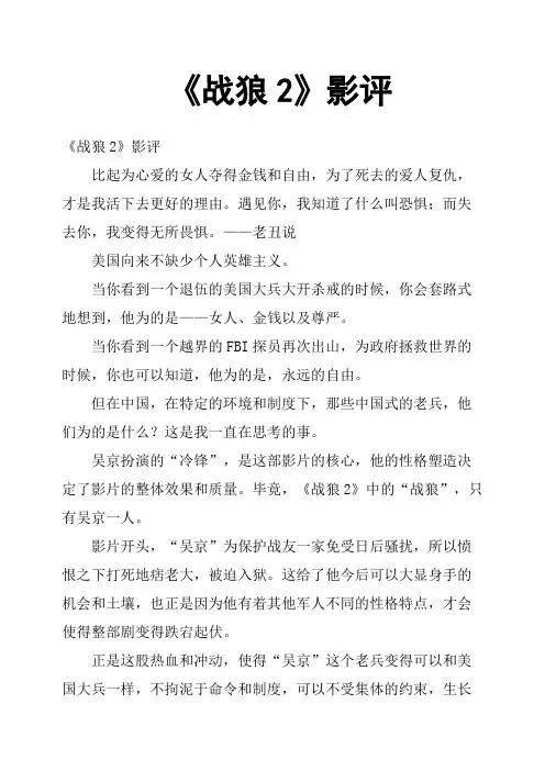 《战狼2》影评三