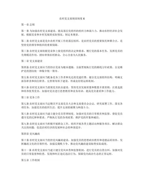 农村党支部规章制度6