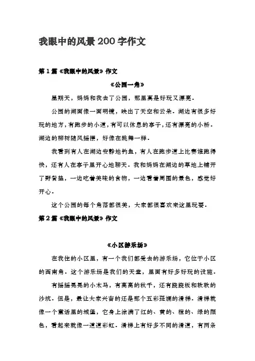 我眼中的风景200字作文