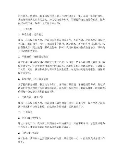 国库个人工作总结