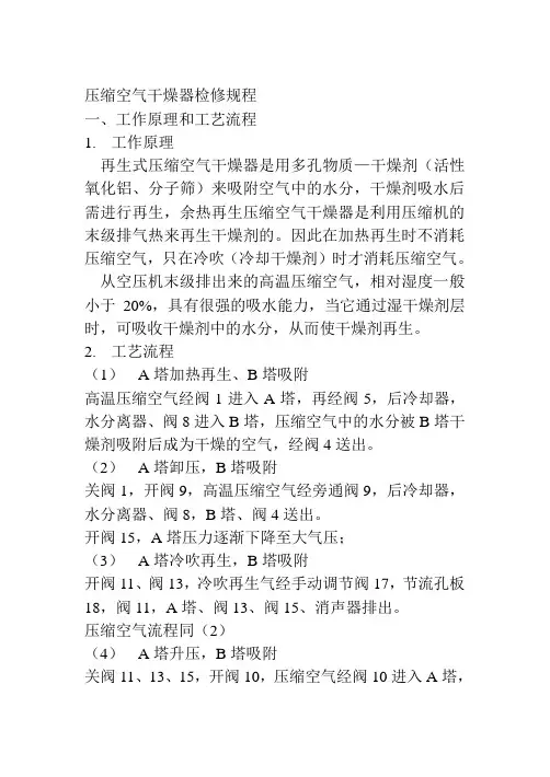 压缩空气干燥器检修规程