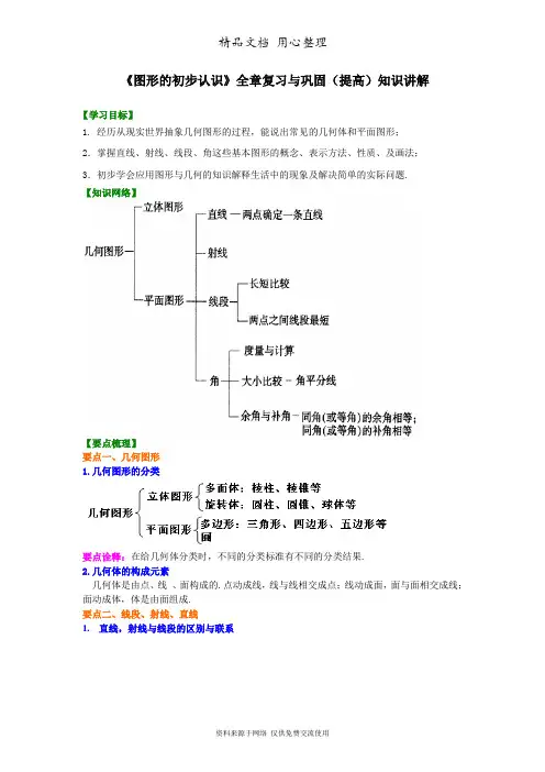 浙教版初中数学七年级上册《图形的初步认识》全章复习与巩固(提高)知识讲解