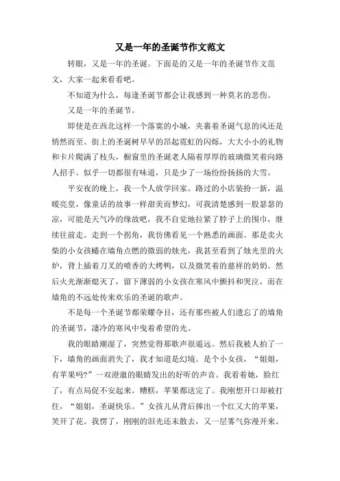 又是一年的圣诞节作文范文
