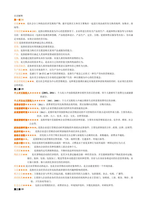 市场营销知识 中等职业教育 名词解释