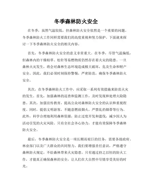 冬季森林防火安全