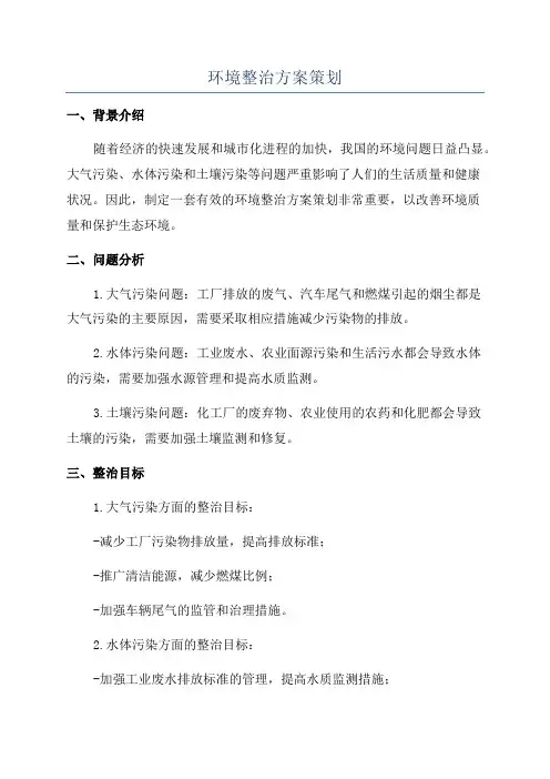 环境整治方案策划