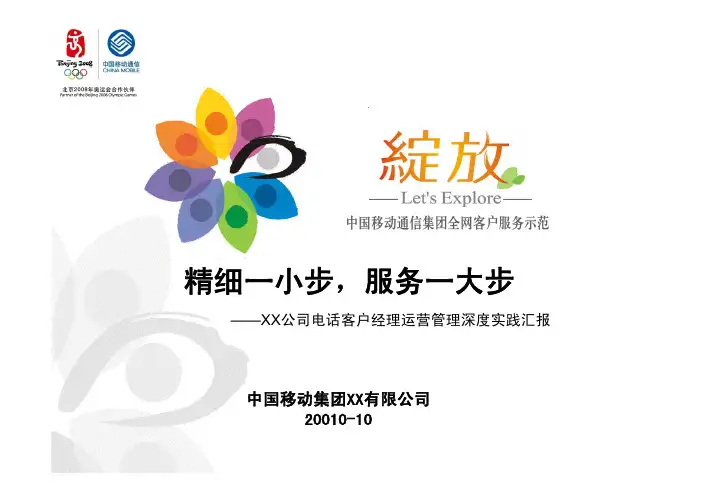 中国移动某公司电话客户经理运营管理深度实践汇报
