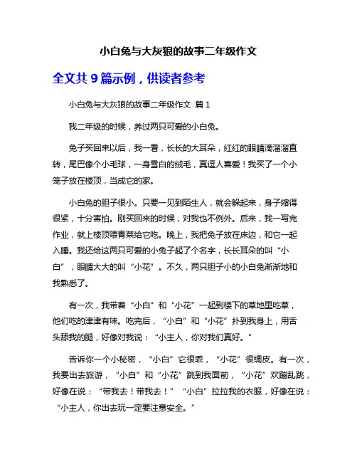 小白兔与大灰狼的故事二年级作文