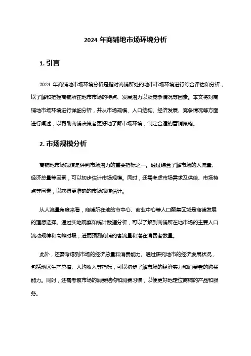 2024年商铺地市场环境分析