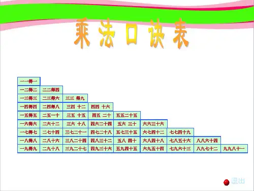 《乘法口诀表》公开课课件PPT  省一等奖课件