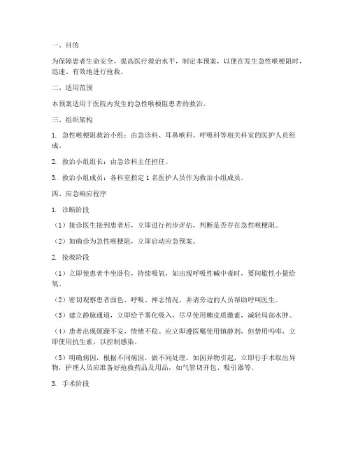 喉梗阻应急预案药