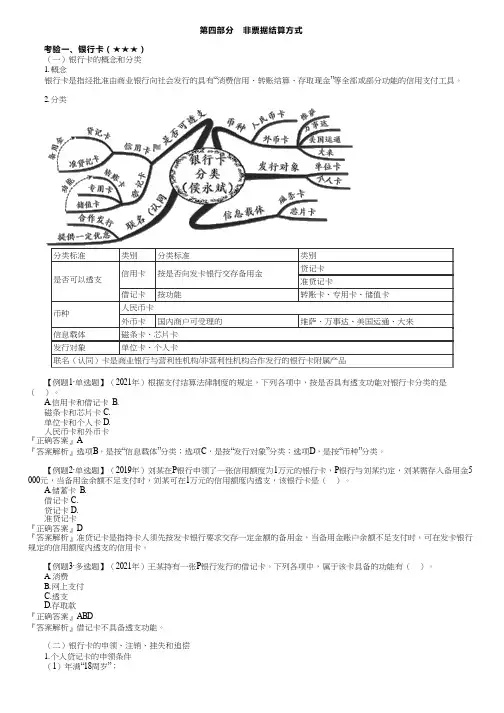 2023初级经济法基础银行卡的概念和分类、贷记卡