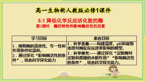 5-1第2课时  酶的特性和影响酶活性的因素 课件 生物人教版必修1-PPT