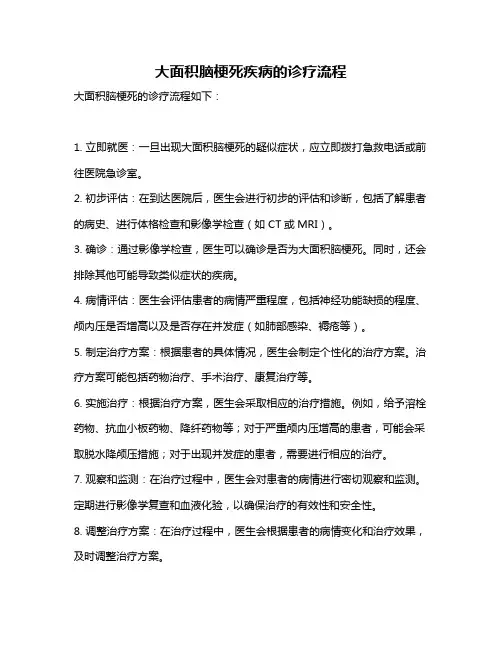 大面积脑梗死疾病的诊疗流程