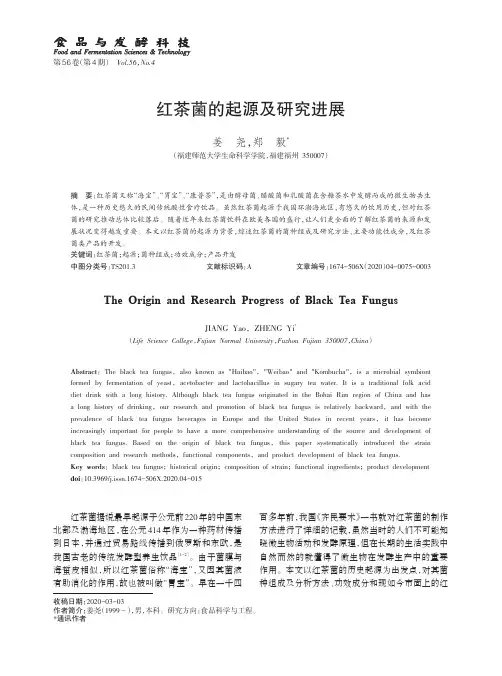 红茶菌的起源及研究进展