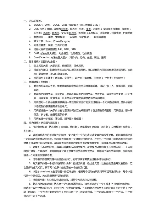 (完整word版)《软件系统分析与设计》期末复习知识点总结