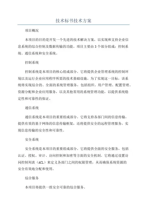 技术标书技术方案