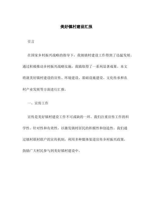 美好镇村建设汇报