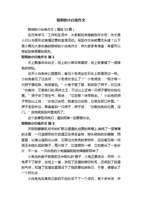 聪明的小白兔作文