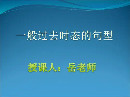 一般过去时态的句型