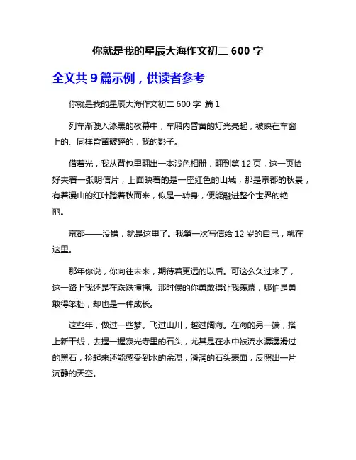 你就是我的星辰大海作文初二600字