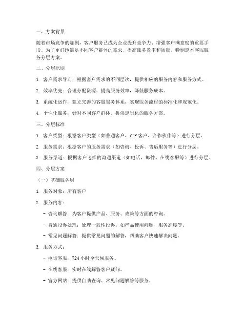 客服服务分层方案模板范文