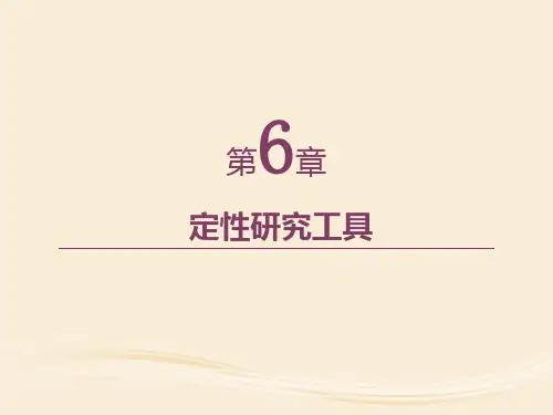 第6章 定性研究工具《管理学研究方法》PPT课件