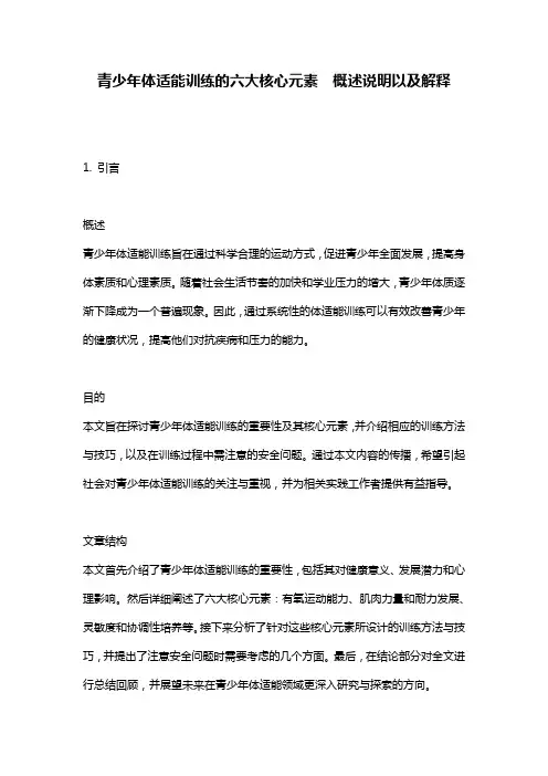 青少年体适能训练的六大核心元素__概述说明以及解释