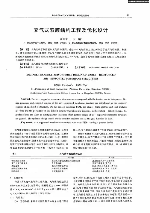 充气式索膜结构工程及优化设计