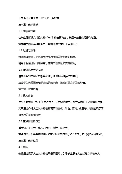 语文下册《最大的“书”》公开课教案