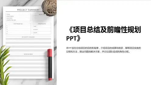 《项目总结及前瞻性规划PPT》