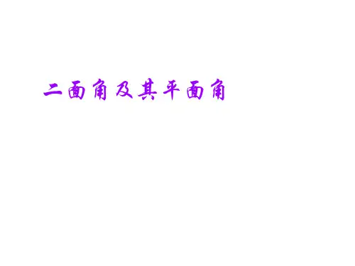 二面角及其平面角    课件