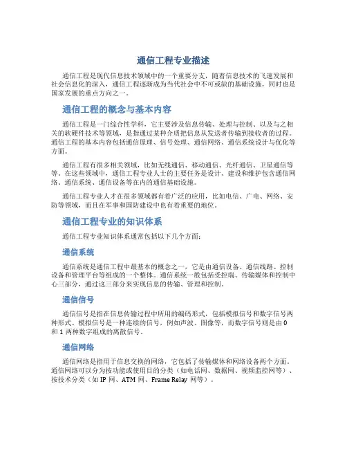 通信工程专业描述