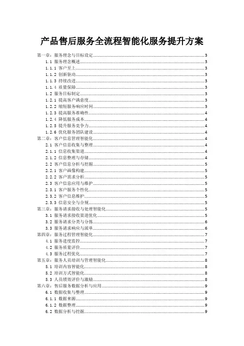 产品售后服务全流程智能化服务提升方案
