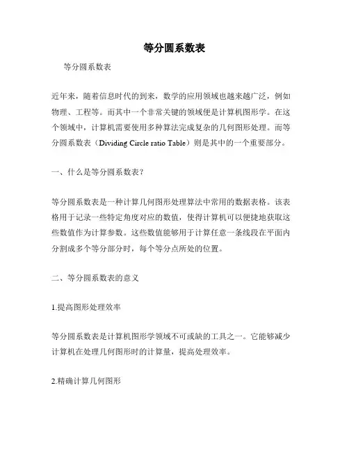 等分圆系数表