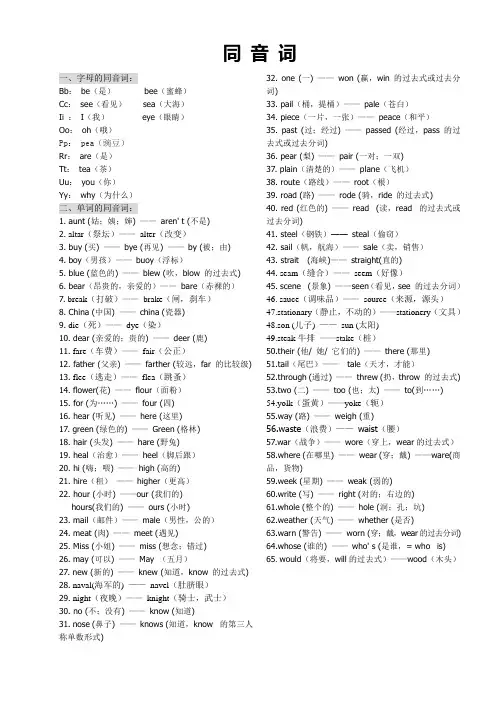 英语常见同音词
