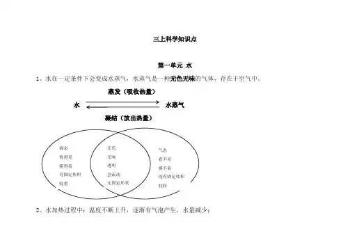 教科版三年级上册科学知识点总结