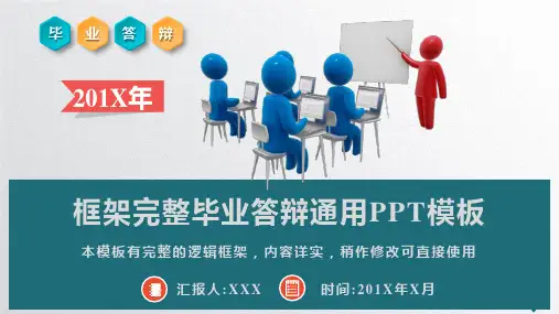 框架完整毕业开题报告毕业答辩通用PPT模板