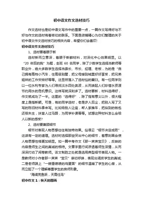 初中语文作文选材技巧