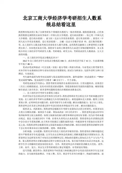 北京工商大学经济学考研招生人数系统总结看这里