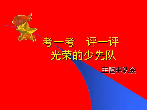 少先队主题中队会 PPT课件
