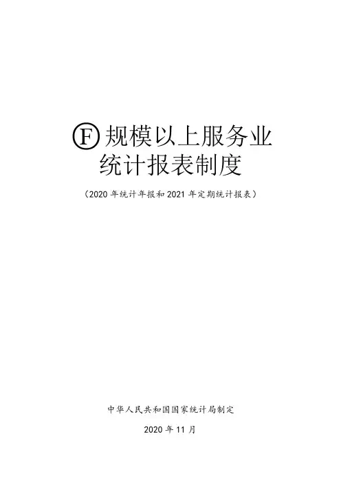 规模以上服务业统计报表制度