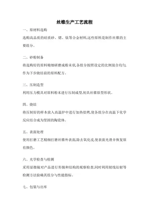 丝锥生产工艺流程